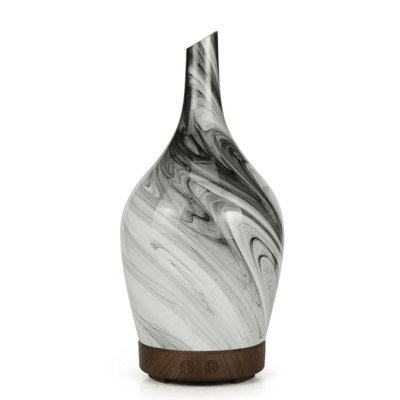 Serenityy Aroma Atomiser Glass Abstract Grey USB diffuser with LED ...