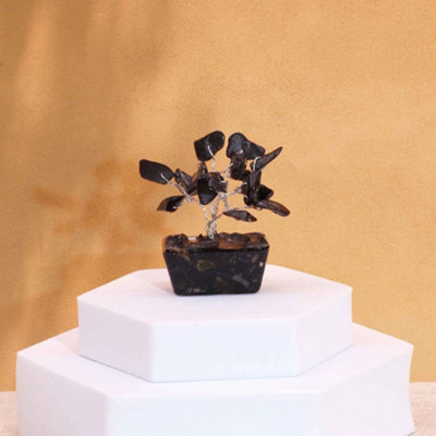 Serenityy Mini Gemstone Tree on Orgonite Base with 15 Black Agate ...