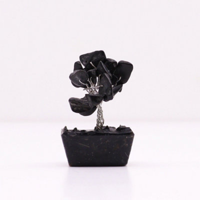 Serenityy Mini Gemstone Tree on Orgonite Base with 15 Black Agate ...