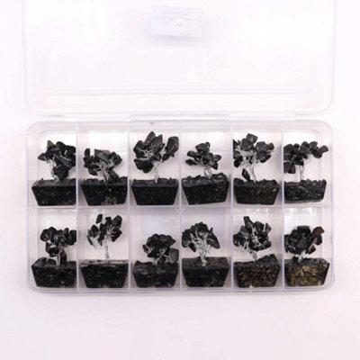 Serenityy Mini Gemstone Tree on Orgonite Base with 15 Black Agate ...