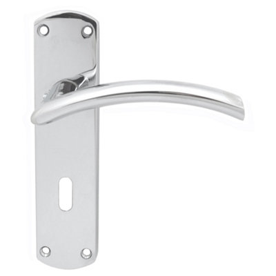 Serozzetta Polished Chrome Serozzetta Tres Lever on Lock Backplate (SZC031CP)