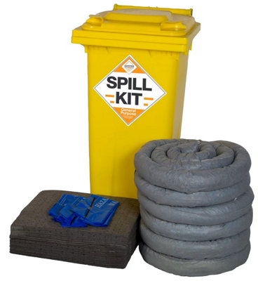 SERPRO -120 Litre General Purpose Mobile Spill Kit - Suitable for Hydraulics, Oils, Coolant, Fuels and Water Based Liquids