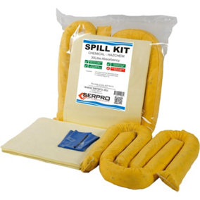SERPRO - 30 Litre Chemical Spill Kit, absorbs Aggressive Acids and Alkalis and Most Other Corrosive Chemicals