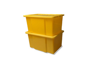 SERPRO spill management 35 Litre Yellow Plastic Storage Box with Lid