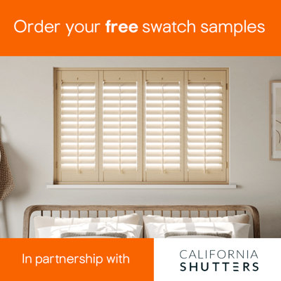 Order your free swatch samples B&Q in partnership with California Shutters