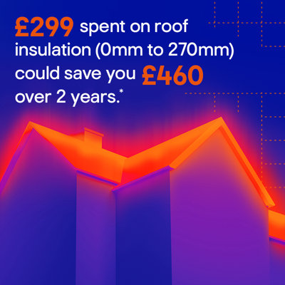 £299 spent on roof insulation (0 to 270mm) could save you £460 over 2 years (based on certain criteria below)