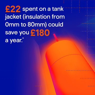 £22 spent on a tank jacket (insulation from 0mm to 80mm) could save you £180 a year (based on certain criteria below).