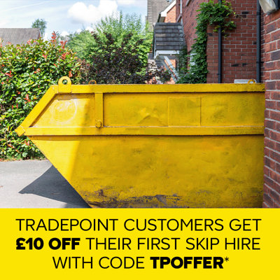 TradePoint customers get £10 off their first skip hire with code TPOFFER (terms apply)