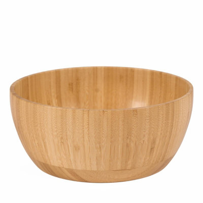 Serving Bowl Salad Kitchen Bamboo Round Wooden Snack Mixing Dessert Dinnerware