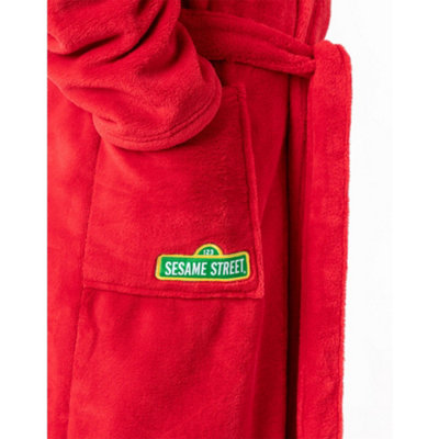 Sesame Street Unisex Red Elmo Hooded Bathrobe (Medium)