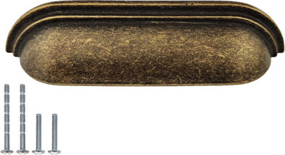 Set 6 Long Pull Cup Handles Kitchen Drawers & Cabinets Antique Brass ...