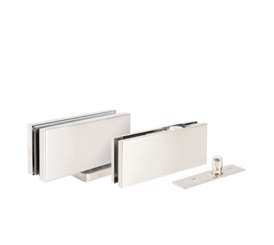 Set Alva self-closing corner fitting EN 5, PT 20 Plus HD, PT 24, brushed stainless steel