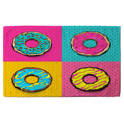 Set doughnut sweet food, donut cartoon pop art style (Bath Towel) / Default Title Price Comparisons | Compare The Build