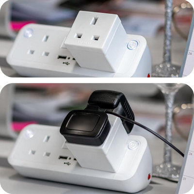 Set Of 10 Adaptor 2 Way Plug 3 Pin Socket 13 Amp Double Household Multi ...
