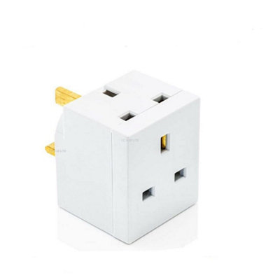 Set Of 10 Adaptor 2 Way Plug 3 Pin Socket 13 Amp Double Household Multi Electric - 7