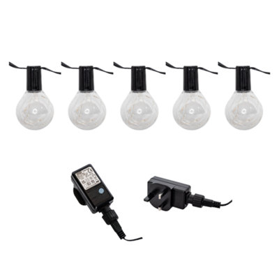 Set of 10 Indoor Outdoor Connectable Firefly Festoon Lights with Multi ...