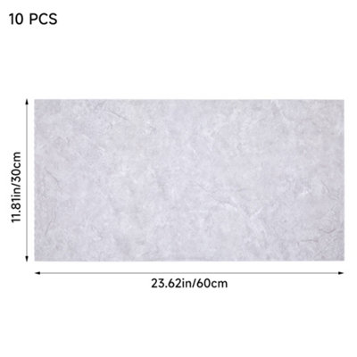 Set of 10 Marble Effect Wall Stickers Waterproof Peel and Stick Panels ...