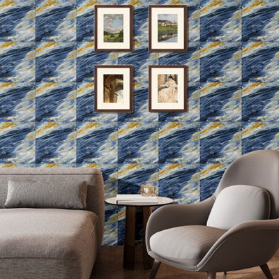 Set of 10 Self-Adhesive Marble PVC Wall Stickers