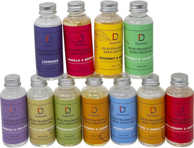 Set Of 11 Reed Diffuser Oil Bottle Aromatic Fragrance Refill Scent Freshener 100ml