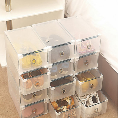 Plastic shoe box drawers store