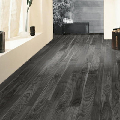 Set of 12 Dark Grey WPC Composite Decking Waterproof Floor Tiles Set with Accessories Kit 6.3 m²