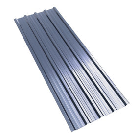 Set of 12 Metal Corrugated Roofing Sheet for Garden Storage Shed Light Black L 115 cm x W 45 cm x T 0.27 mm