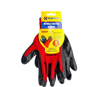 Set Of 12 Nitrile Coated Mechanic Work Gardening Gloves Grip Safety Medium