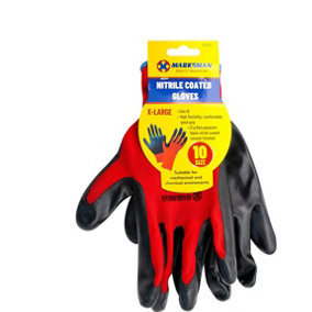 Set Of 12 Nitrile Coated Mechanic Work Gardening Gloves Grip Safety X-Large