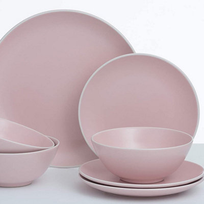 Set of 12 Piece Classic Collection Dinner Set Pink