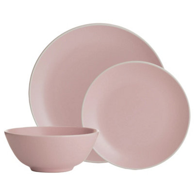 Set of 12 Piece Classic Collection Tableware Pink