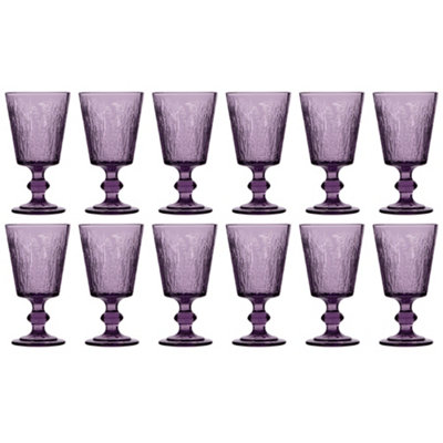 Set of 12 Purple Lavender Drinking Wine Glass Goblets Wedding Decorations Ideas