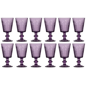 Set of 12 Purple Lavender Drinking Wine Glass Goblets Wedding Decorations Ideas