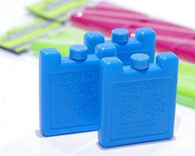 Set Of 12 Reusable Freezer Cool Block Ice Pack Cooler Bag Travel 100ml ...