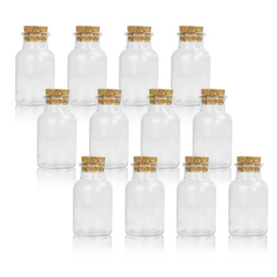 Set of 12 Spice Jars with Cork Lid 150ml - M&W
