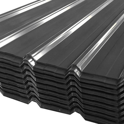 Set of 12 Steel Corrugated Panels  12 Steel Panels in Black - 8