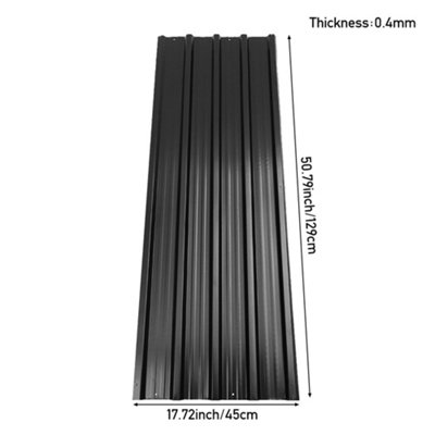 Set of 12 Steel Corrugated Panels  12 Steel Panels in Black - 9