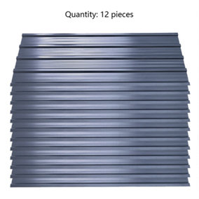 Set of 12 Steel Corrugated Roofing sheet T 0.27mm 115cm L x 45cm W