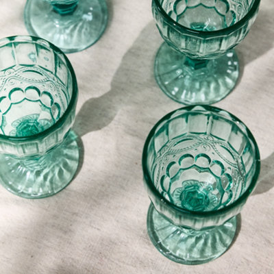 Set of 12 Vintage Luxury Turquoise Drinking Glass Spring Summer Wine ...