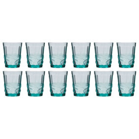 Set of 12 Vintage Turquoise Drinking Tumbler Whisky Glasses Father's Day Gifts Ideas