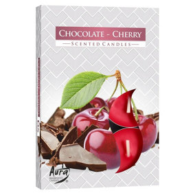 Set of 18 Chocolate Cherry Scented Tea light Candles