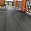 Set of 18 Dark Grey WPC Composite Decking Waterproof Floor Tiles Set with Accessories Kit 9.4 m²