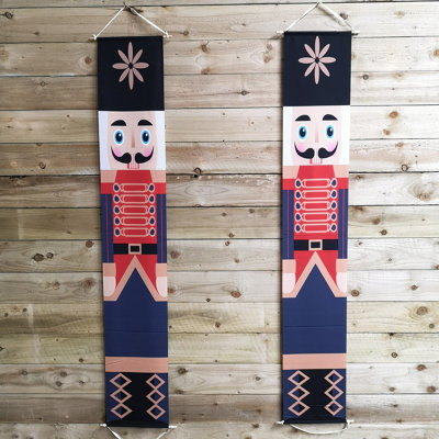 Set of 2 1.8m Christmas Nutcracker Fabric Banner Decoration Price Comparisons | Compare The Build