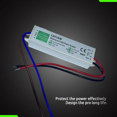 Set of 2 12V 15W IP67 Waterproof Electronic LED Driver AC 90V- 250V ...