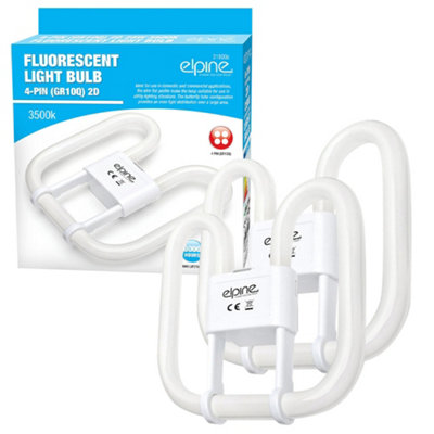 Set Of 2 2D Fluorescent Light Bulb 4 Pin Energy Saving 28W Butterfly Lamp Tube Long Life Lamp Durable High Efficiency Bulbs Lights