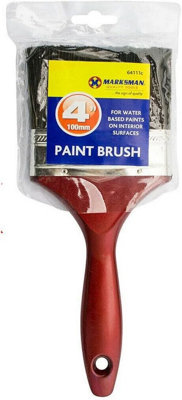 Set Of 2 4 Inch Paint Brush Decorating Painting Diy Bristle Red Handle Hand Tool