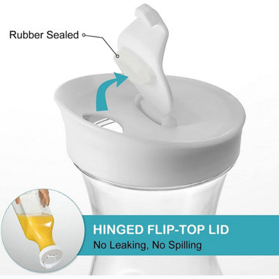 Set of 2 50oz Square Juice Containers, Clear Plastic Pitcher with Flip ...