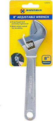 Set Of 2 8 Inch Heavy Duty Adjustable Wrench Spanner Pipe Handle Plumbers Hand Tool Diy