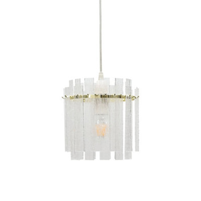 Set of 2 Abi - Satin Brass Frosted Diffuser Easy Fit Lightshades
