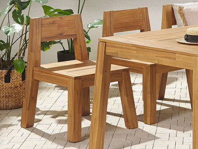 Set of 2 Acacia Wood Garden Chairs LIVORNO