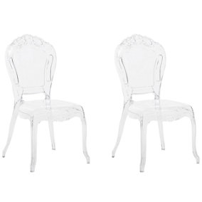 Set of 2 Accent Chairs Acrylic Clear VERMONT